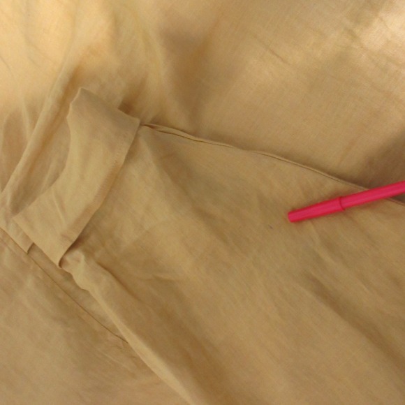 Magaschoni Top XL Mustard Yellow Linen Boxy Button Up Flowy Lagenlook Beach Boho - Picture 8 of 9